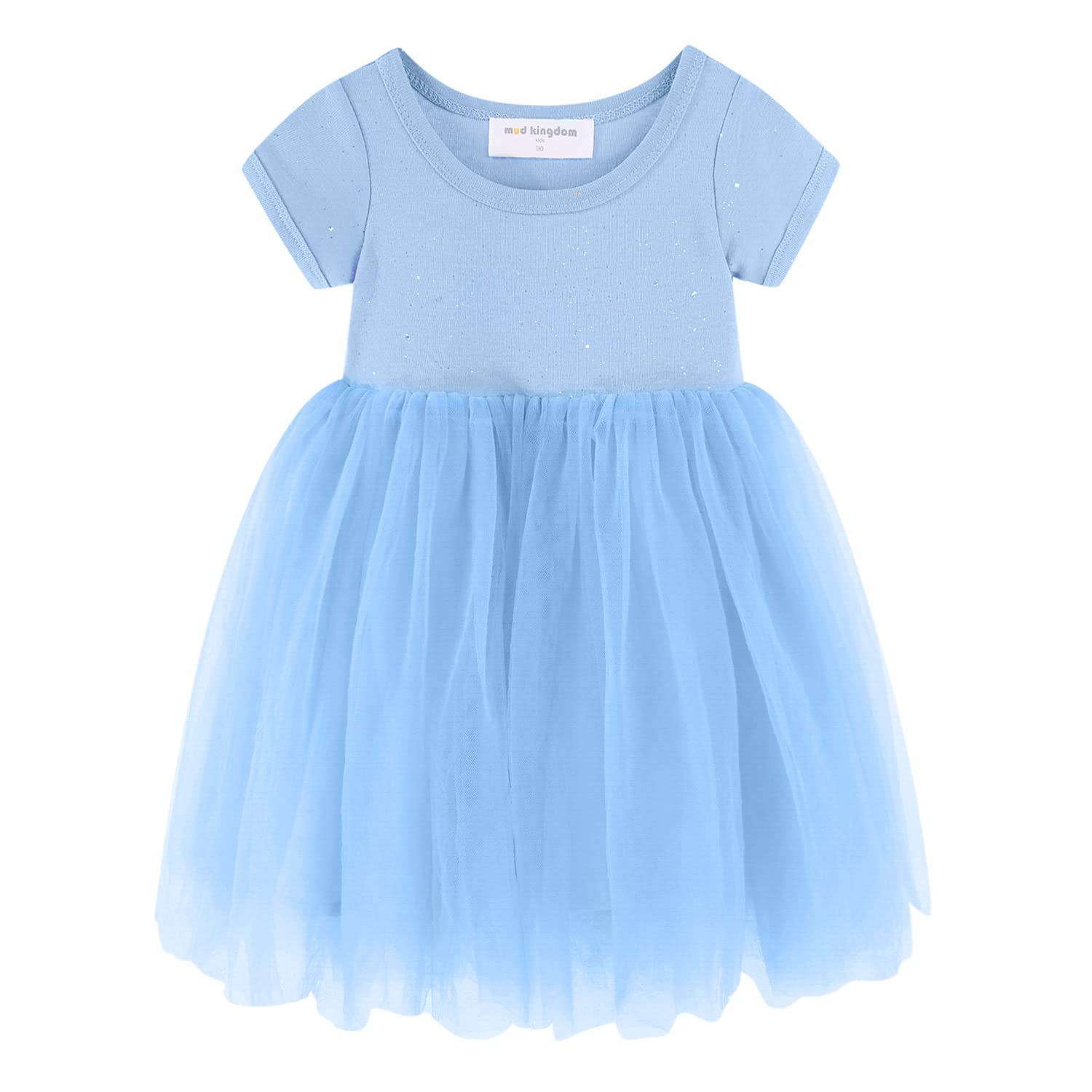 Mud Kingdom Espumosa Niñas Tutu Vestido de Manga Larga Liso Fiesta