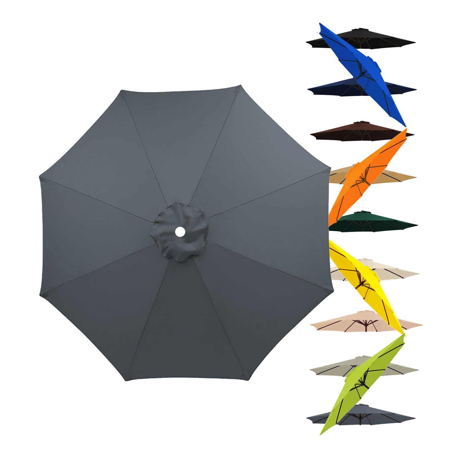 8 Arm Cantilever Parasolowy 3.3m, Zamienny top parasolowy z otworem wentylacyjnym do osłony ogrodowej patio, trwały poliester Outdoor Sun Protect Sholter, łatwa instalacja bez zamka błyskawicznego