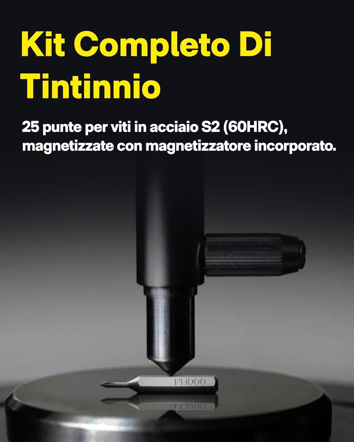 HOTO Cacciavite Elettrico con 25 Punte Magnetiche S2, Mini Set di Cacciaviti di Precisione con 170 RPM, USB-C, 2 Impostazioni di Coppia e Luce LED, Ideale per Occhiali ed Elettronica