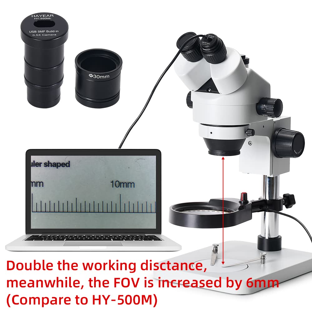 Ocular digital, cámara de microscopio USB 2.0 tipo C de 5 MP integrado, adaptador ocular ocular digital electrónico de definición clara para microscopio biológico estéreo