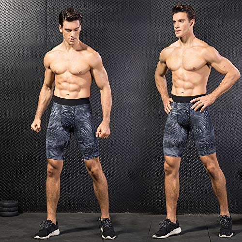 Ajcoflt 2 Pacote Homens Shorts de Compressão Ciclismo de Fitness Secagem Rápida Ginásio Treino de Co