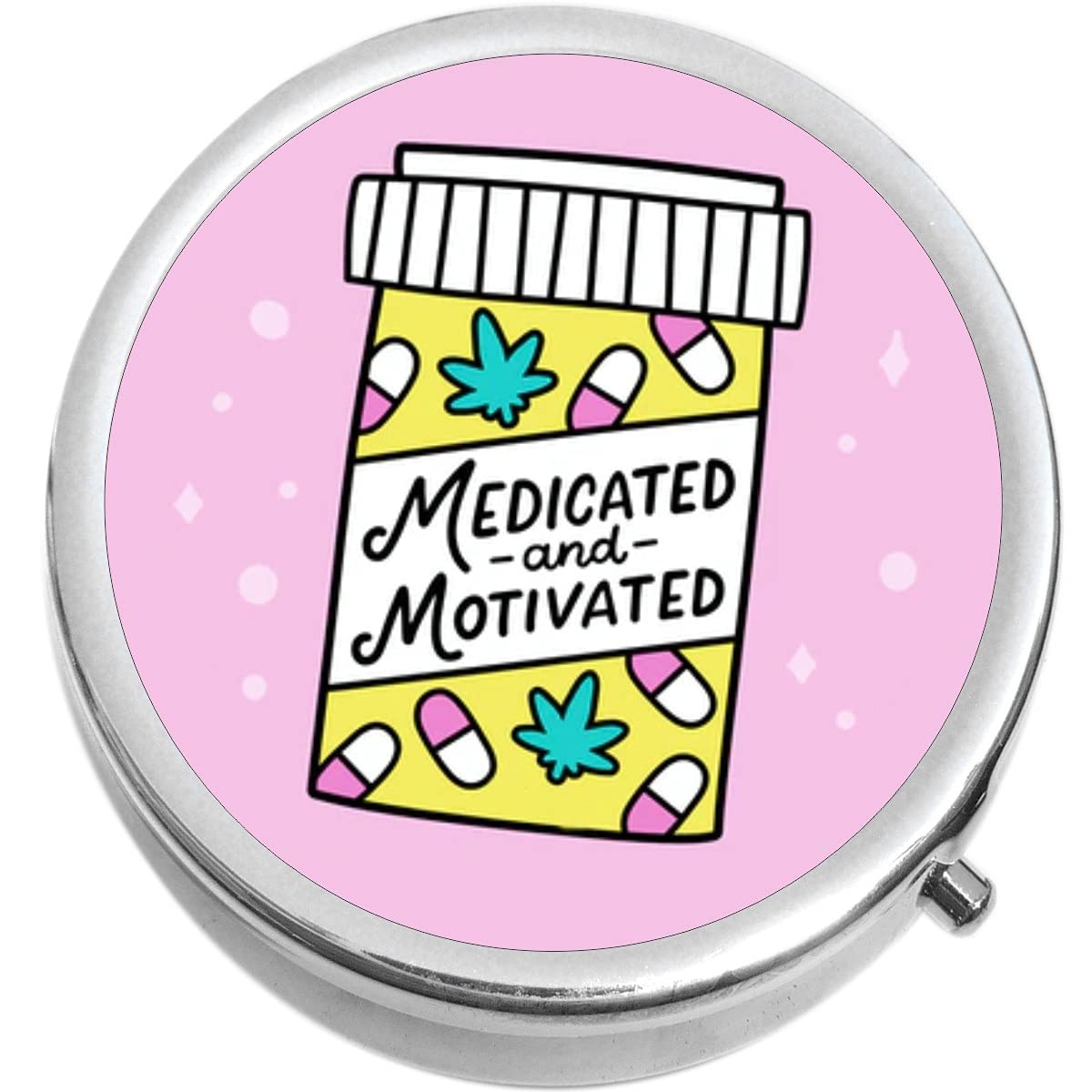 Pilulier de vitamines médicamenteux et motivé – Boîte à pilules portable tient dans un sac à main ou une poche