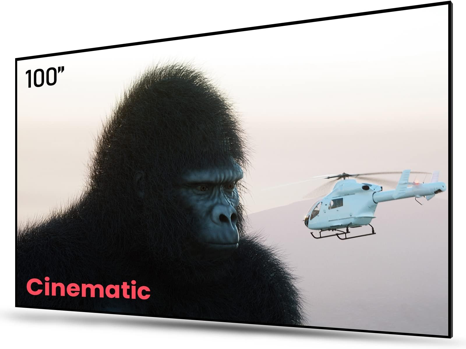 Ambient Light Rejecting (ALR) Projector Screen for Ultra Short Throw(UST) Projector, 100" Fixed Frame, 80% Picture Quality Improved, 95% Celling Light Rejecting(CLR), Active 3D - C100