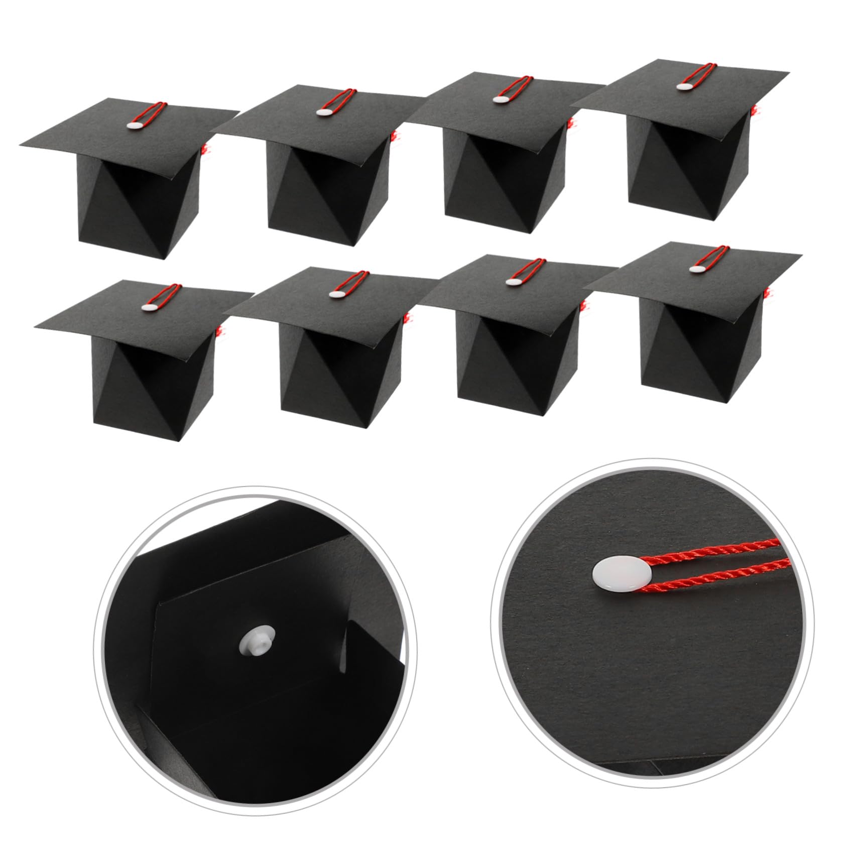 Ipetboom 50 Stück Geschenkboxen Doktorhut Form Abschlussparty Deko Süßigkeitenboxen mit Quastenanhänger für Gastgeschenke und Party Favor bei Graduation Feier