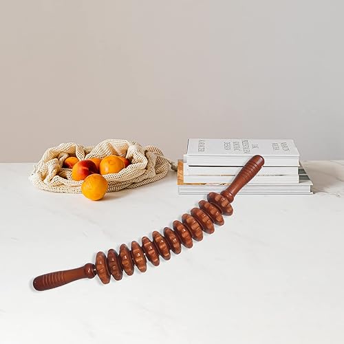 Miniatura 6 de Ctwctr Herramientas de masaje de terapia de madera, rodillo de masaje manual para escultura corporal, kit de maderoterapia, palo de madera de guasha