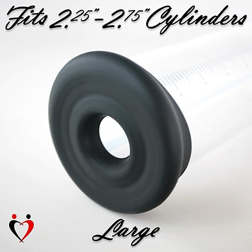 Miniatura 34 de LeLuv Sello de vacío de manga de silicona negra pequeña para cilindros de bomba de pene de 1.35 "-1.75" Negro -,Azul,Blanco,Rojo -,Rojo, blanco y