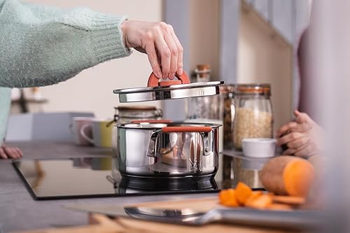 Miniatura 7 de Tefal G721SD74 Opti'Space - Juego de ollas y sartenes de 10 piezas, acero inoxidable, apilable, antiadherente, olla de pasta de 8.7in, sartén de 24