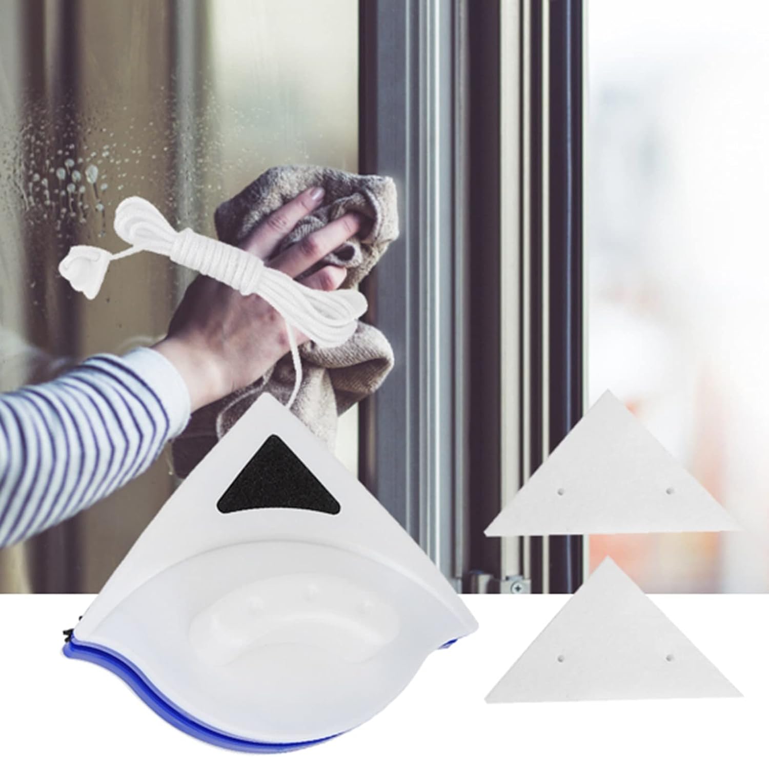 Window Glass Tool,Magnetic Glass Cleaner Doublesided Magnetic Window Cleaner Wiper Brush,Useful Glass Tools,Squeegee Washing Kit Equipment