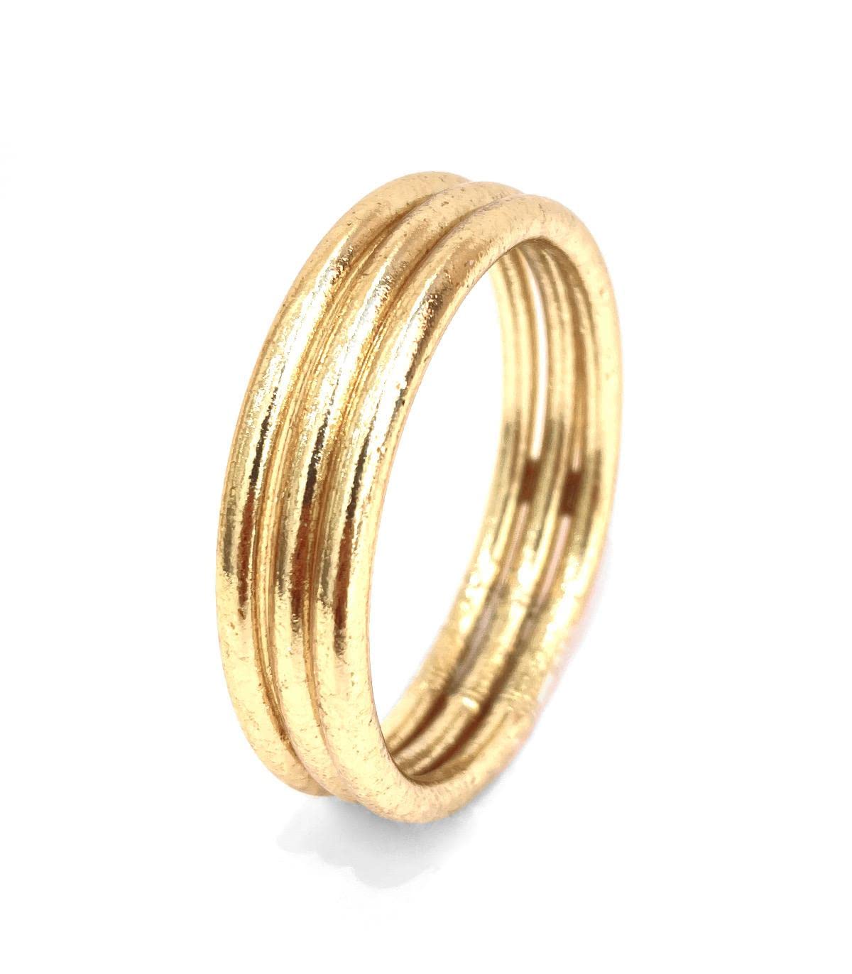Paloma - Pulsera budista con mantra de la suerte, diseño de oro real, S - 62mm
