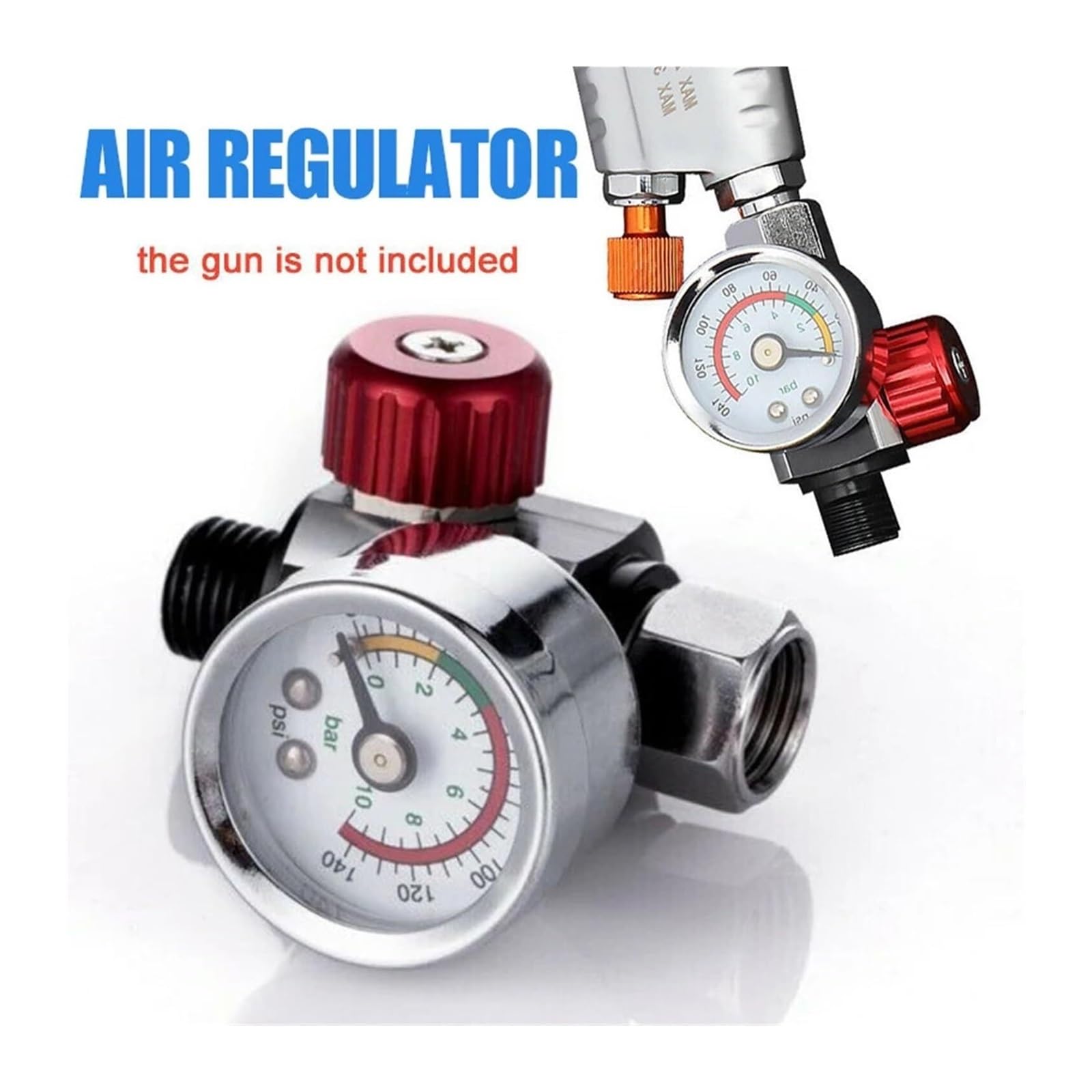 3 Szt. Przełącznik Ciśnienia Regulowany Manometr Barowy Regulatora 1/4 "BSP