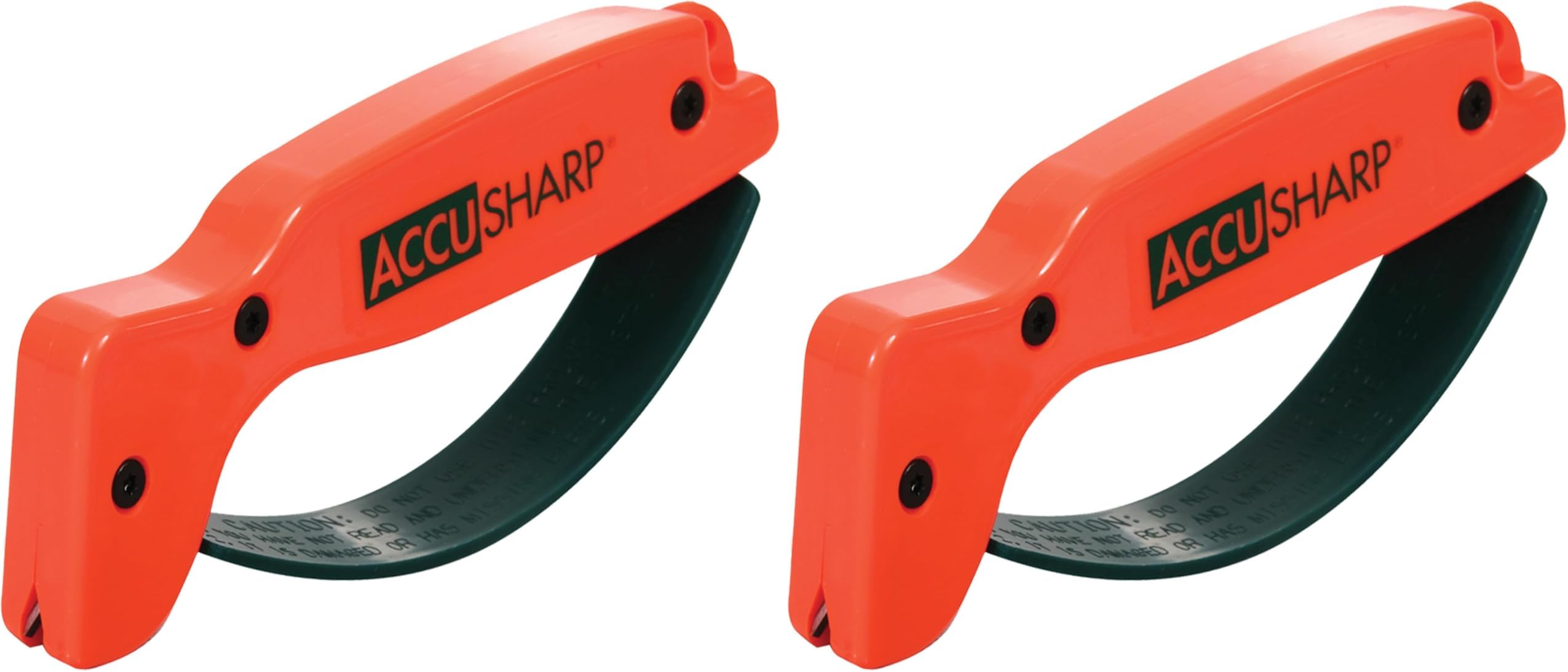 AccuSharp Knife Sharpener, Ergonomic Comfortable Handle, Compact & Easy to Use, Restore and Hone Straight & Serrated Knives, Blaze Orange (Pack of 2)
