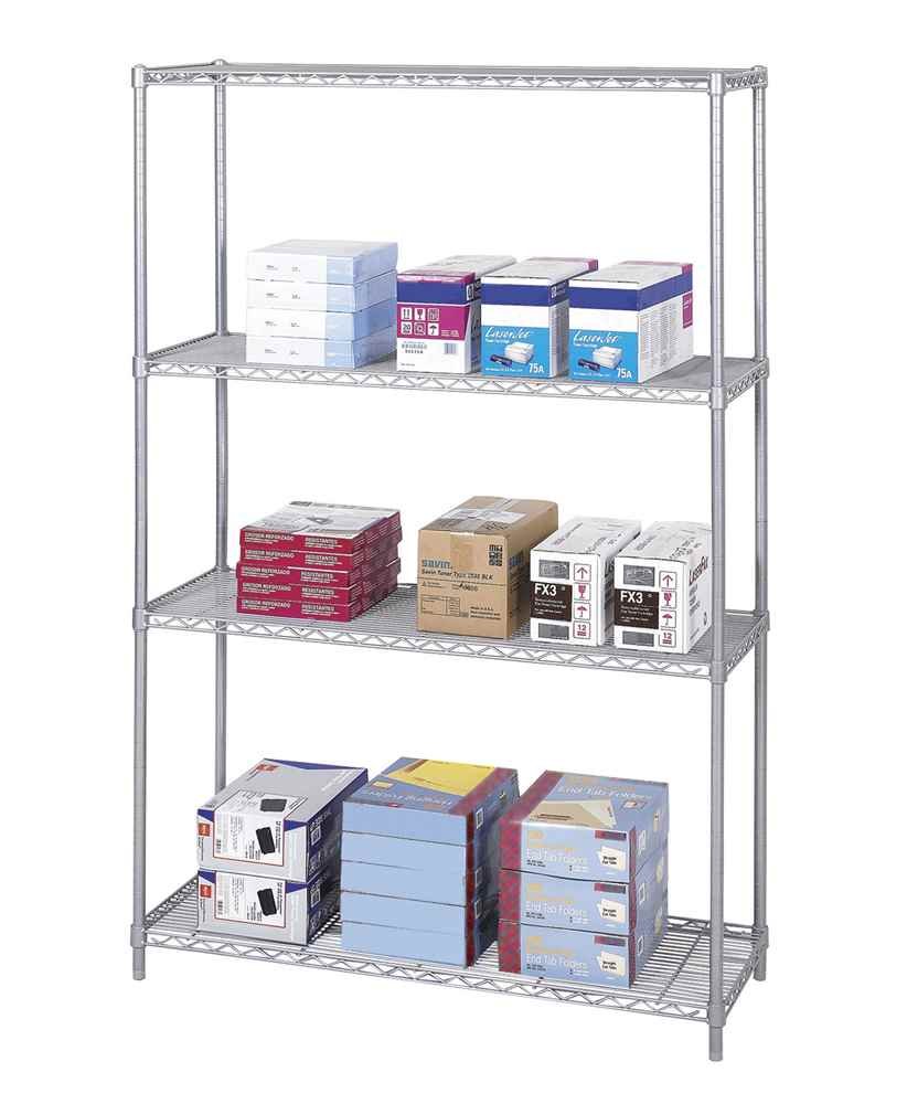 Safco Products Industrial Wire Shelving Starter Unit 48