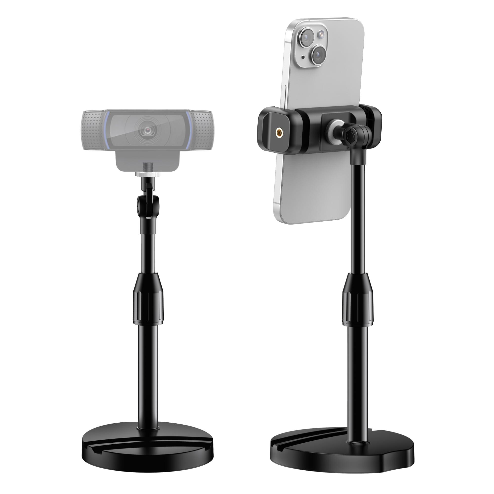 InnoGear Support télescopique pour webcam de bureau avec support de téléphone pour webcam C922 C930e C920S C920 C615 C960 C920x BRIO 4K NexiGo N60, lumière droite, GoPro avec filetage 6,35 mm