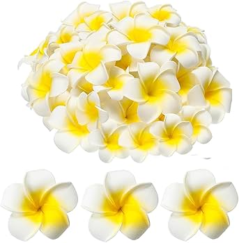 Buy TIED RIBBONS 30 Pcs Artificial Foam Plumeria Hawaii Flowers