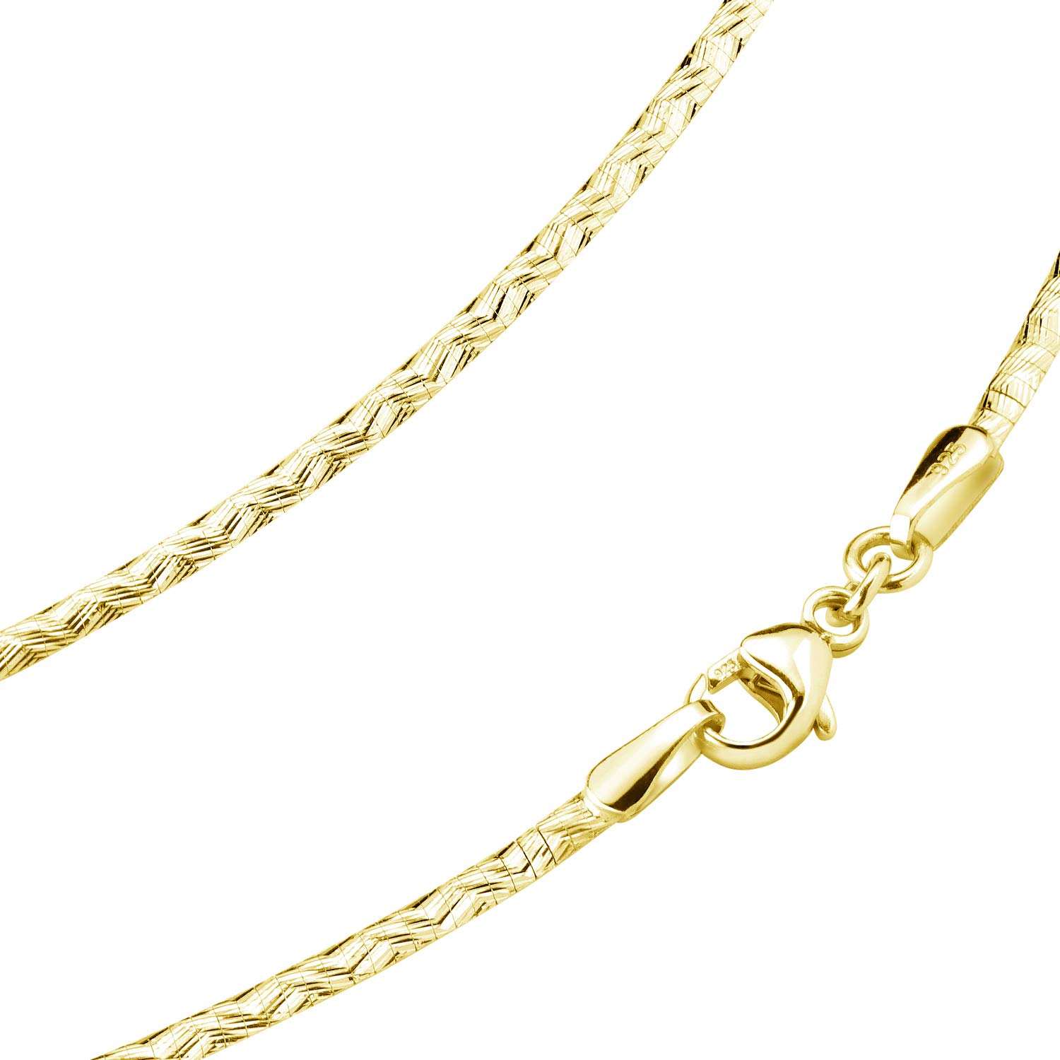 MATERIA Gold Halskette Collier Halsreif 45cm - 925 Silber Tonda-Kette gelbgold vergoldet mit Collier-Etui CO-24