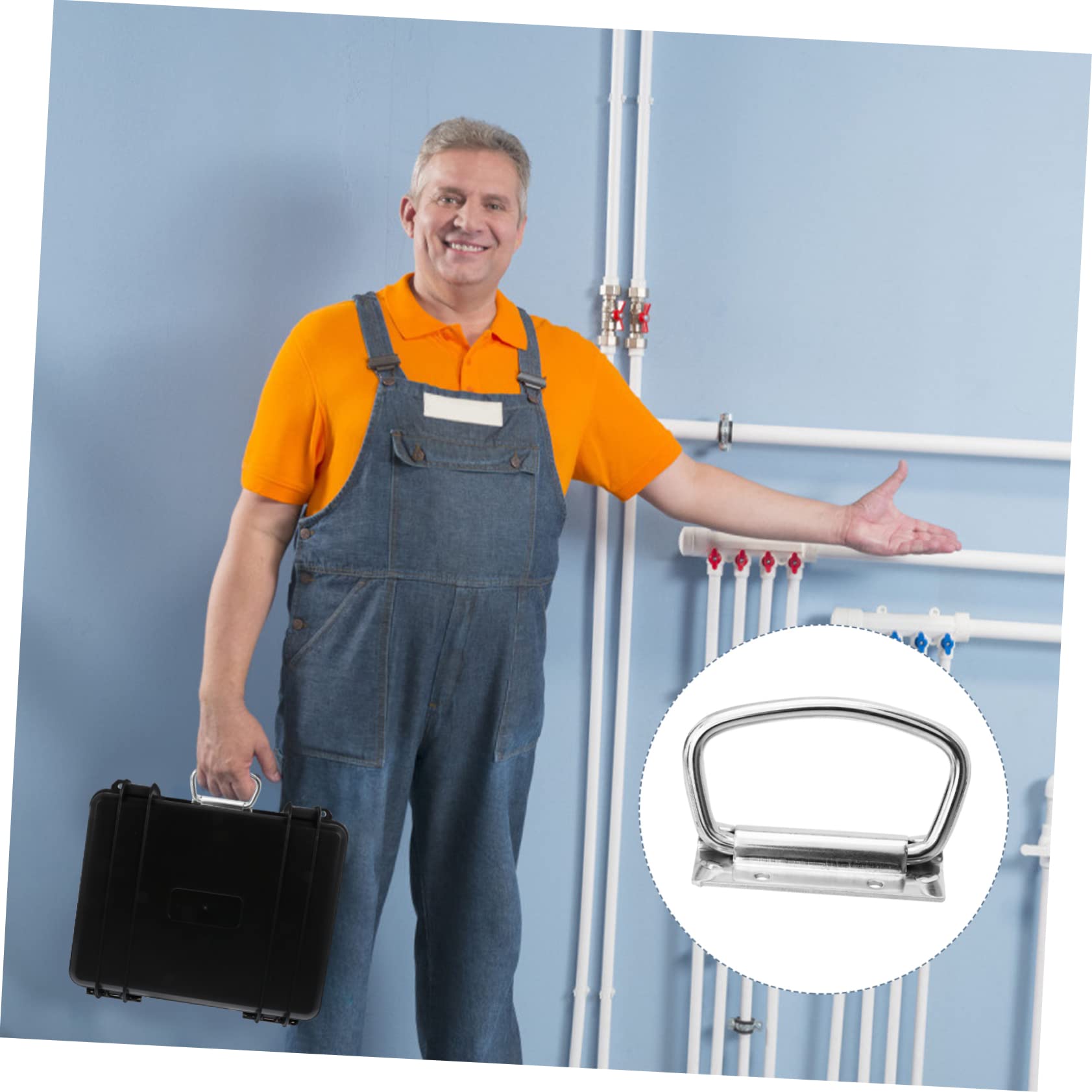 SEWACC Stainless Steel Toolbox Chest Handle 2pcs Simple Pull Knob Industrial Case Handle