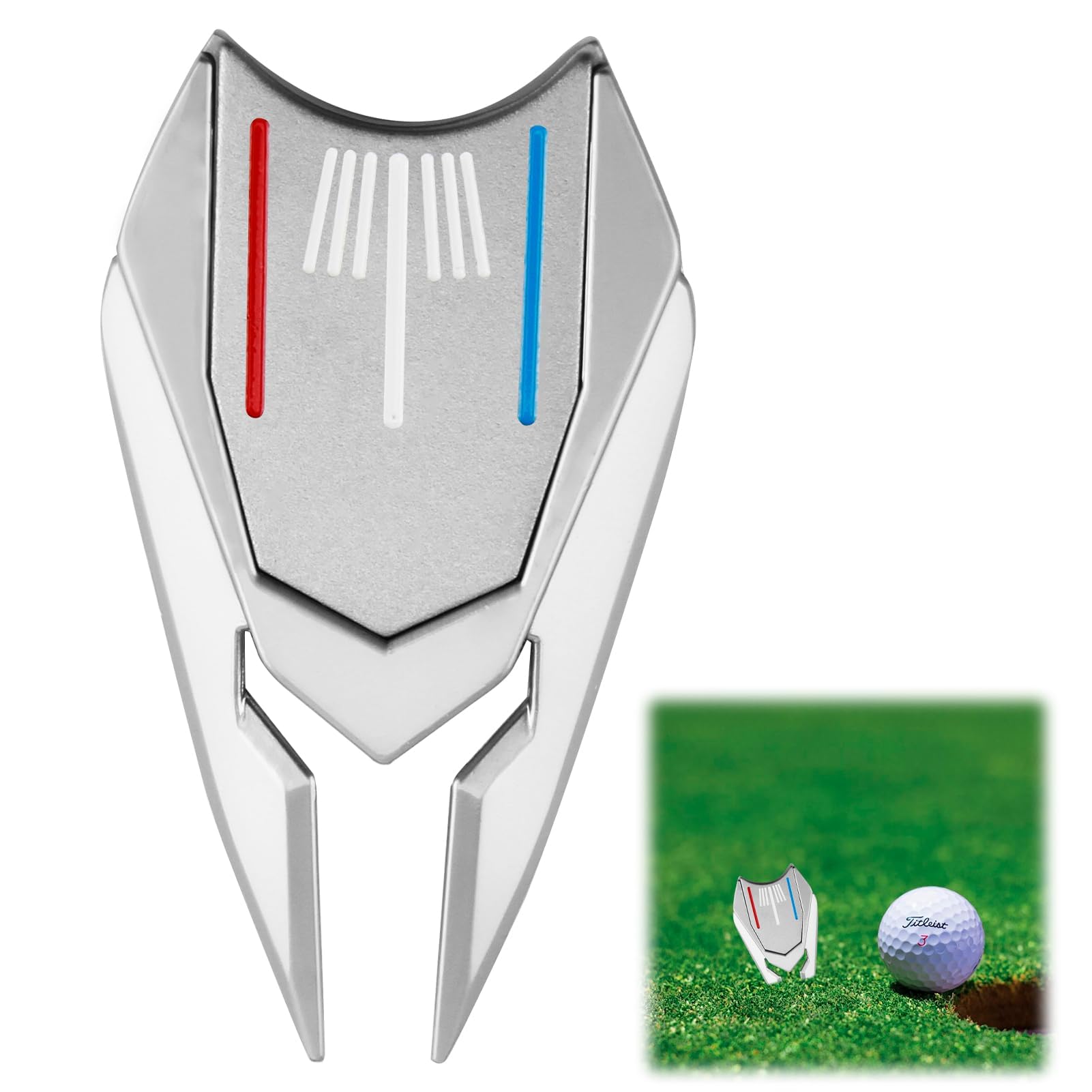Golf Ball Marker, Golf Pitch Mark Repairer with Compact Design, Essential Golf Accessories for Golfers, Lightweight, Easy to Carry and Place-image-5