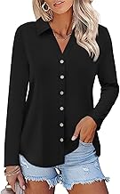Womens Long Sleeve Tops Button Down Shirts Dressy Casual Fall Tops Trendy Tunic Tops