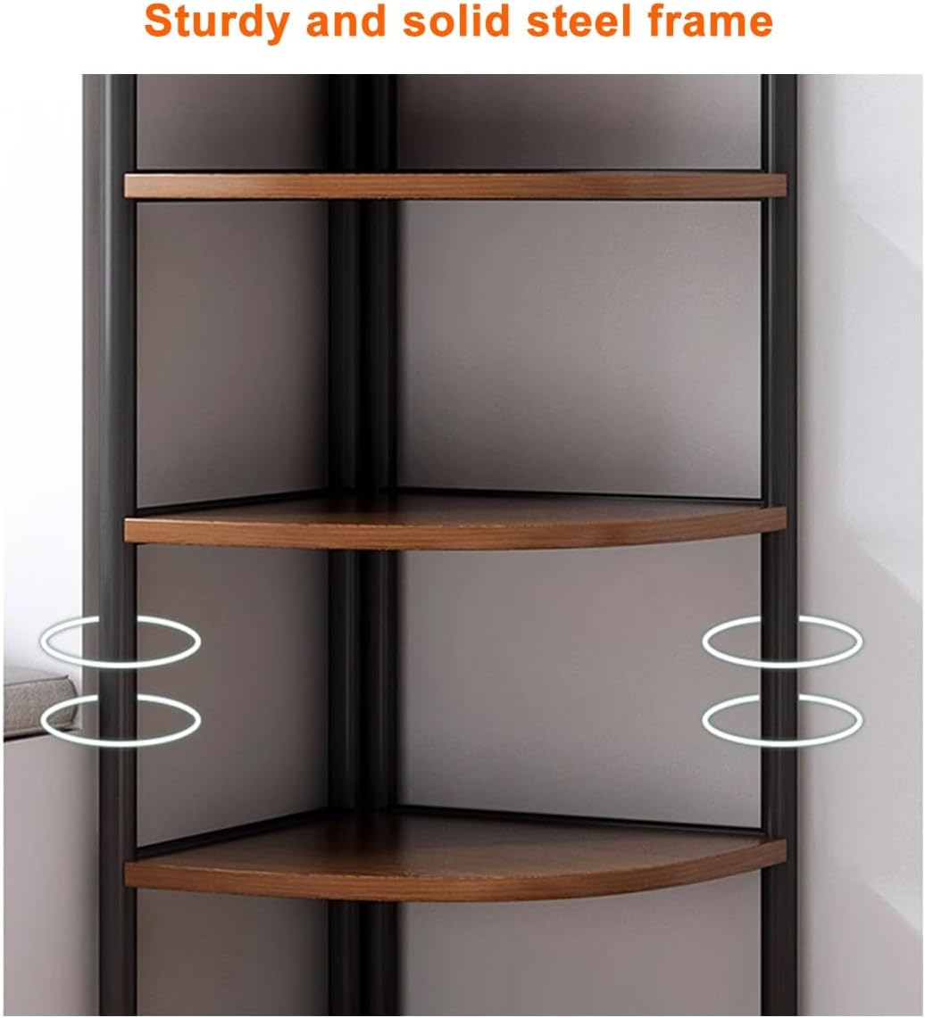 3/4/5 Tier Corner Shelf,Corner Bookshelf Plant Stand,Living Room Display Rack Rustic Plant Stand for Home Office,Kitchen, Industrial Bookcase, for Small Space (5 Layer 40 x 40 m)