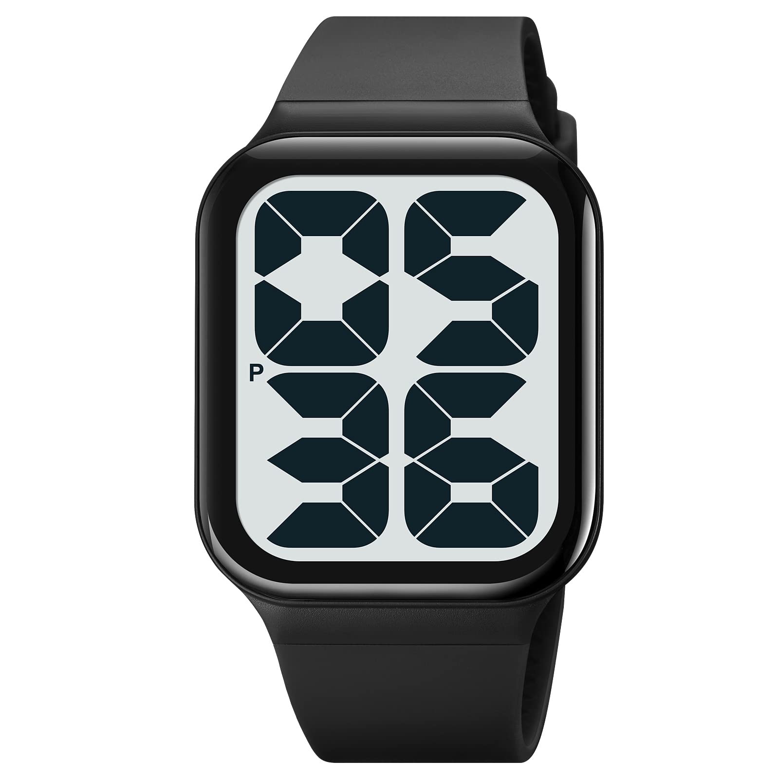 YuxierReloj para hombre con pantalla digital, electrónico, simple, a la moda, clásico, resistente al agua, reloj de pulsera casual, reloj cuadrado grande con luz EL