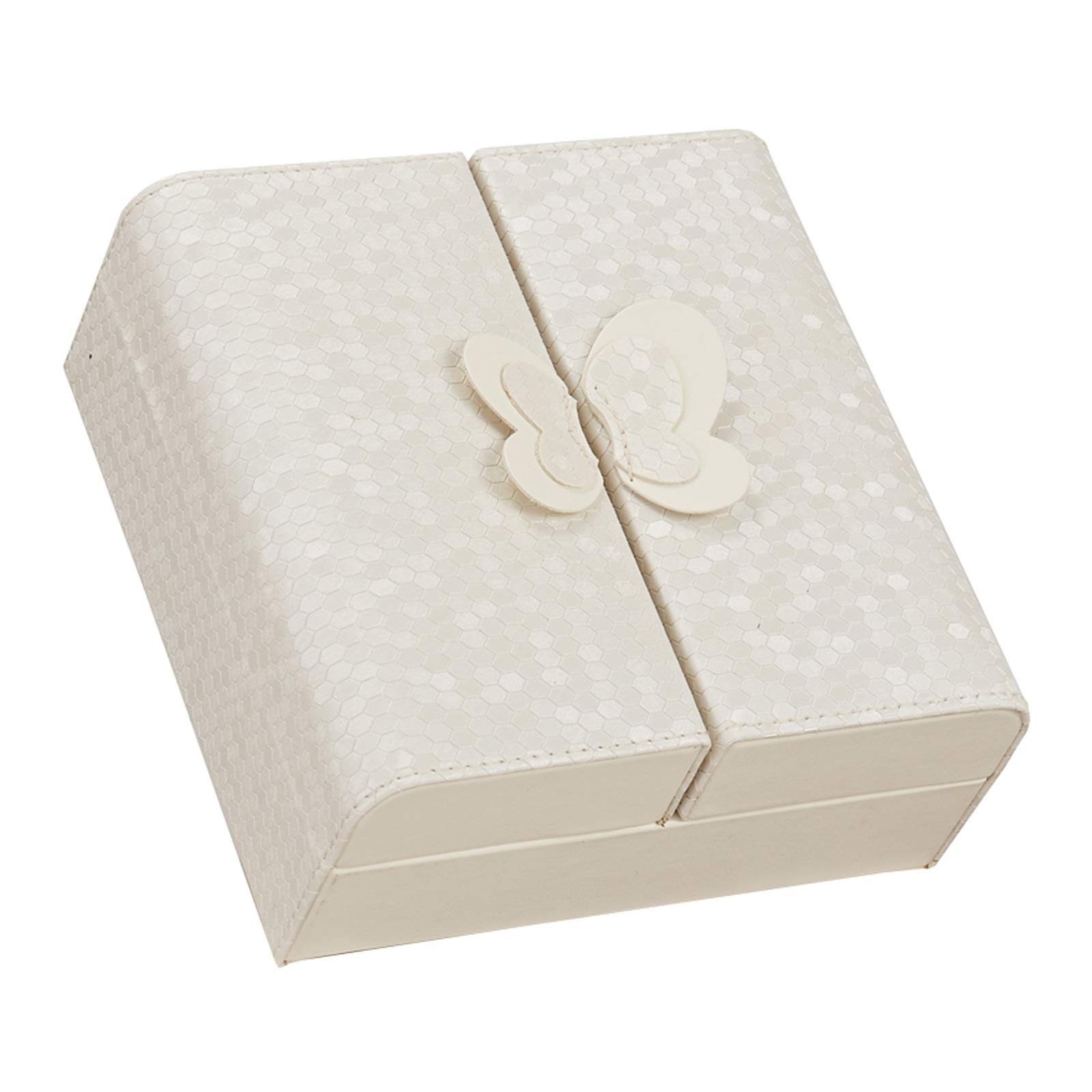 LLXYWJ Organizador de joyas Caja de joyería pequeña Caja de joyería de viaje Caja de joyería portátil Organizador de joyas de cuero sintético de PU Caja de almacenamiento de joyas para mujeres y niñas