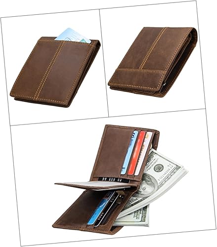 Miniatura 4 de VALICLUD 2 uds hombre monedero para hombre monedero moderno monedero delgado carteras para hombres hombres billetera plegable masculino titular,