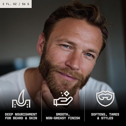 Vista 49 de Striking Viking Bálsamo para barba para hombres – Acondicionador para barba sin enjuague – Bálsamo de peinado hecho con mantequilla de barba