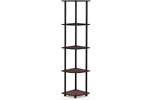 Furinno Turn-N-Tube 5-Tier Corner Display Rack for Living Room