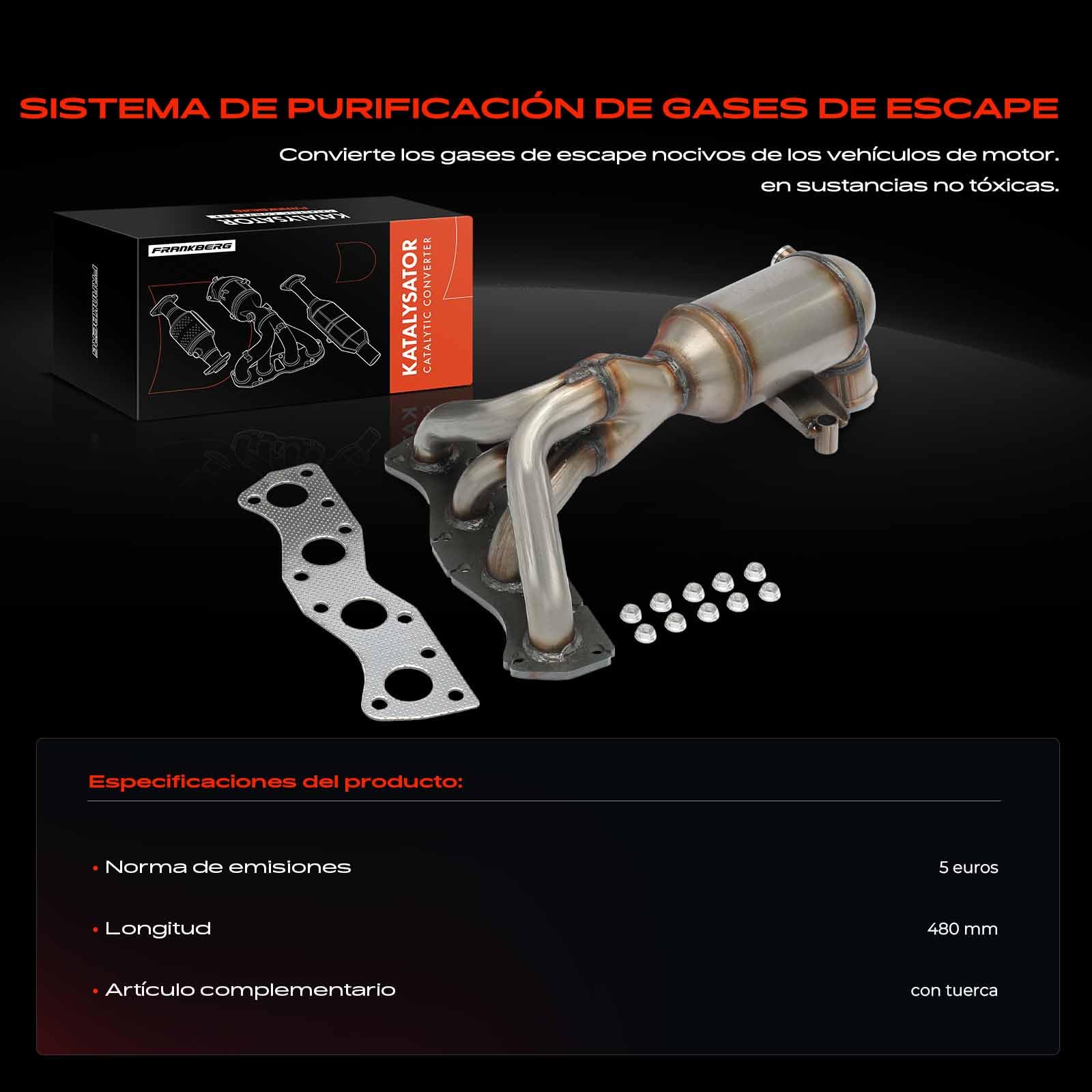 Frankberg Catalizador Gasolina Compatible con C3 Picasso SH 1.4L 1.6L Min.i R56 1.4L 1.6L Min.i cabrio R57 1.6L 207 WA WC 1.4L 1.6L 308 CC 4B 1.6L Replace# 1609163980