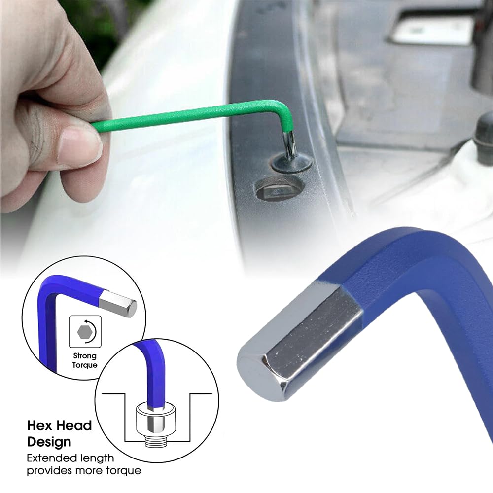 Crozgan 9Pcs Allen Key Set,Metric Hex Key Set 1.5-10mm with Colour Coding Anti-Slip Long Ball End Hex Wrench Set Allen Wrench Universal Set for Bike,Vehicles,Furniture Assembly,Motorcycle - Image 3