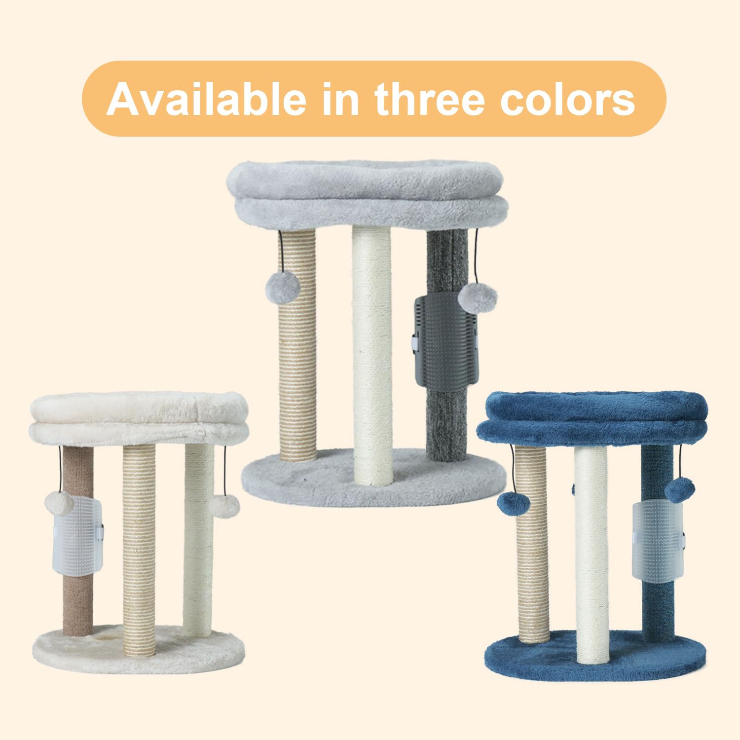 MECOOL Cat Scratching Post Tree Scratch for Indoor Cats and Kittens,Sisal Carpet Jute Scratcher Tower with Bed and Hanging Ball for Kittens up to 8lb Gray.