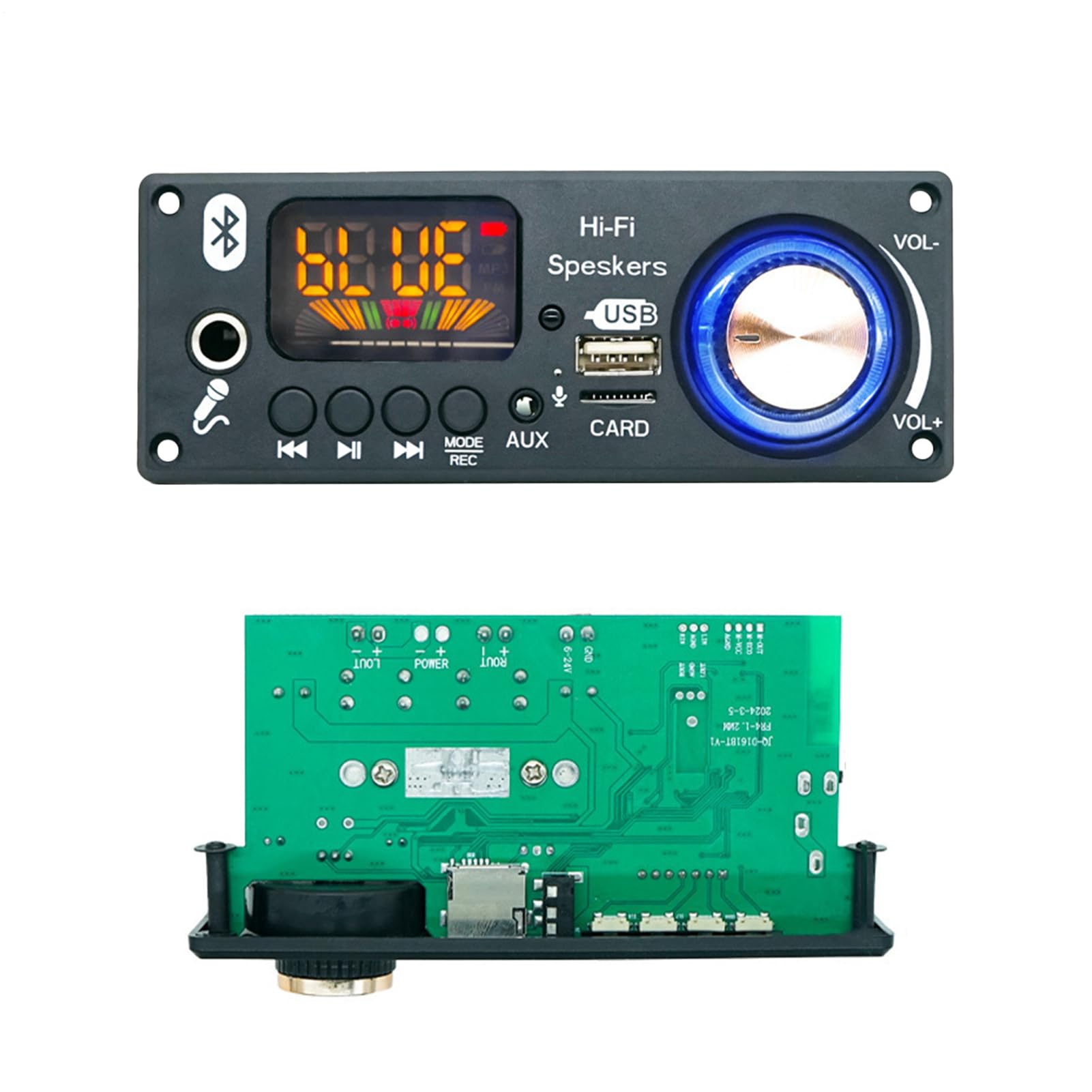Verstärker für Anrufaufzeichnung, Audio-Verstärker-Chip | Blue-Tooth-kompatibles Modul 2 x 80 W | Anzeige der Digitalröhre mit USB-Schnittstelle | MP3-Player mit Aufnahmefunktion