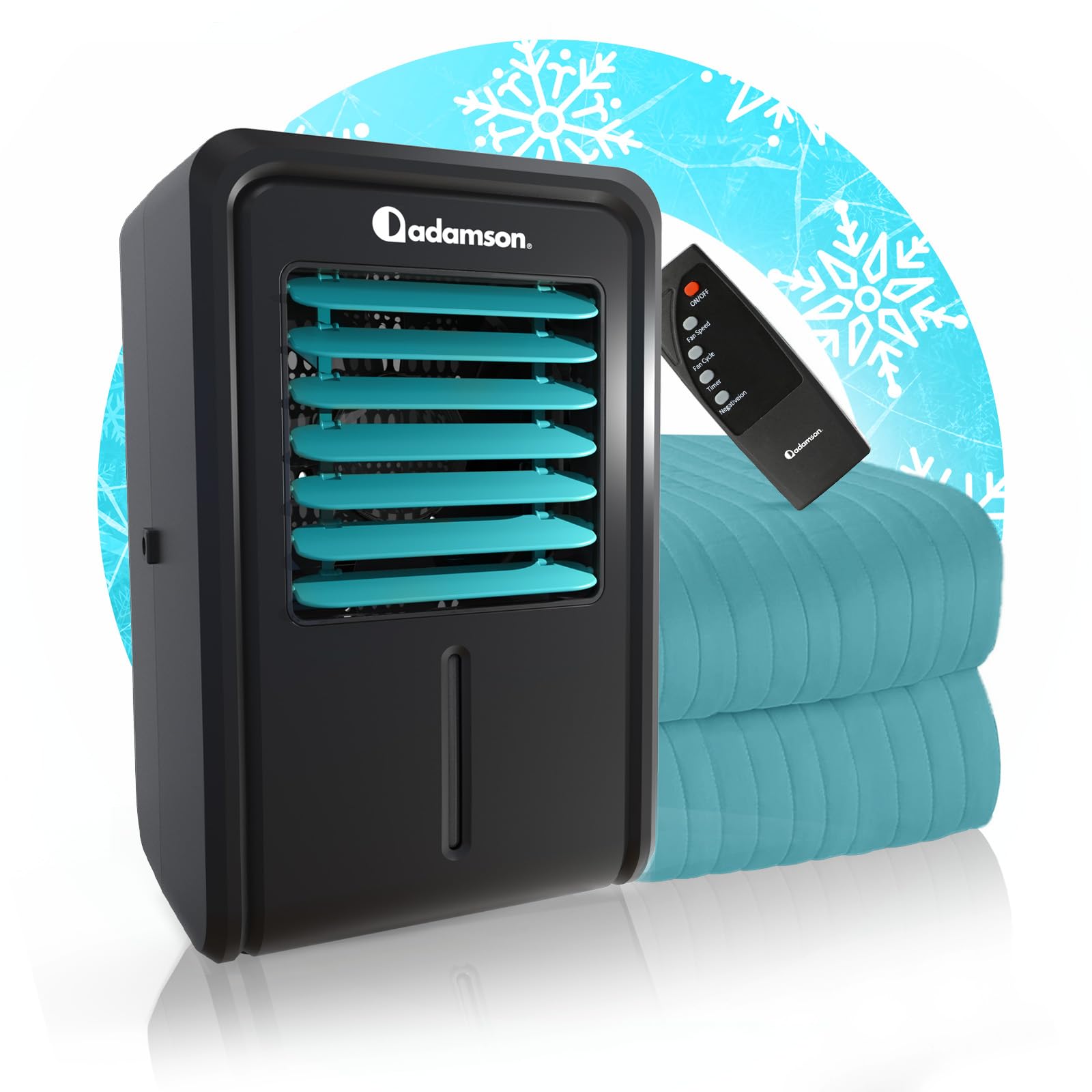 Adamson B10 - Sistema di Raffreddamento per Letto - TWIN 75" x 39" - Materasso Rinfrescante 100% Cotone per Sudorazioni Notturne - Topper Refrigerato per Chi Soffre il Caldo - Garanzia 5 Anni - Aqua
