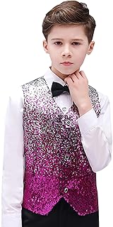 Conjunto de chaleco de lentejuelas para bebé y niño, traje formal con pajarita para fiestas y niños, color rojo