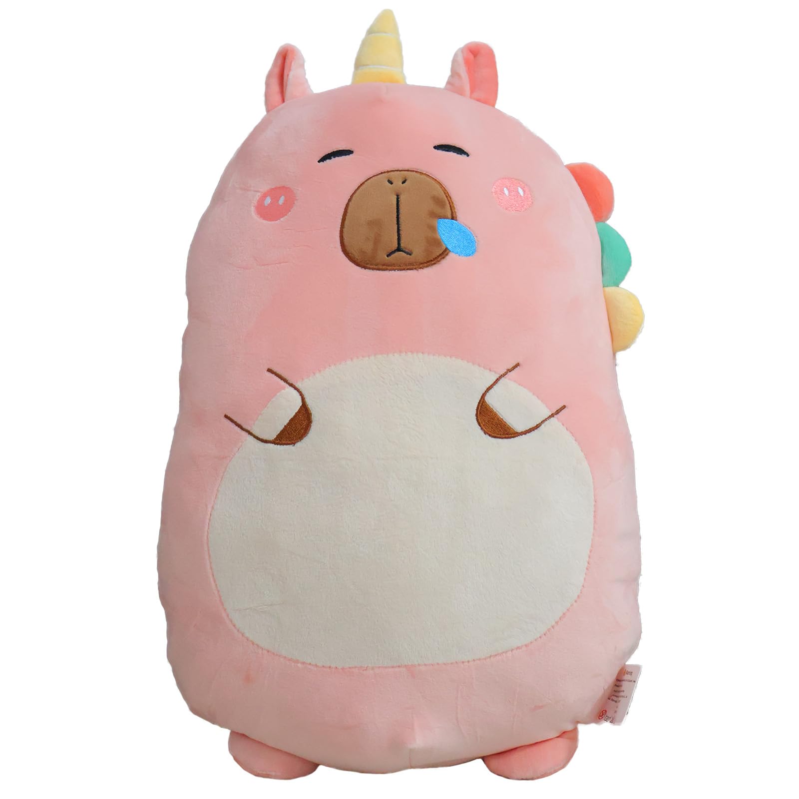 Aiuidun Capybara Plush Toy Pillow, Cute Capybara Stuffed Animals, Squishy Capybara Plushie Hugging Pillow, Super Soft Guinea Pig Plush Toy Gifts for Kids(Unicorn Capybara)