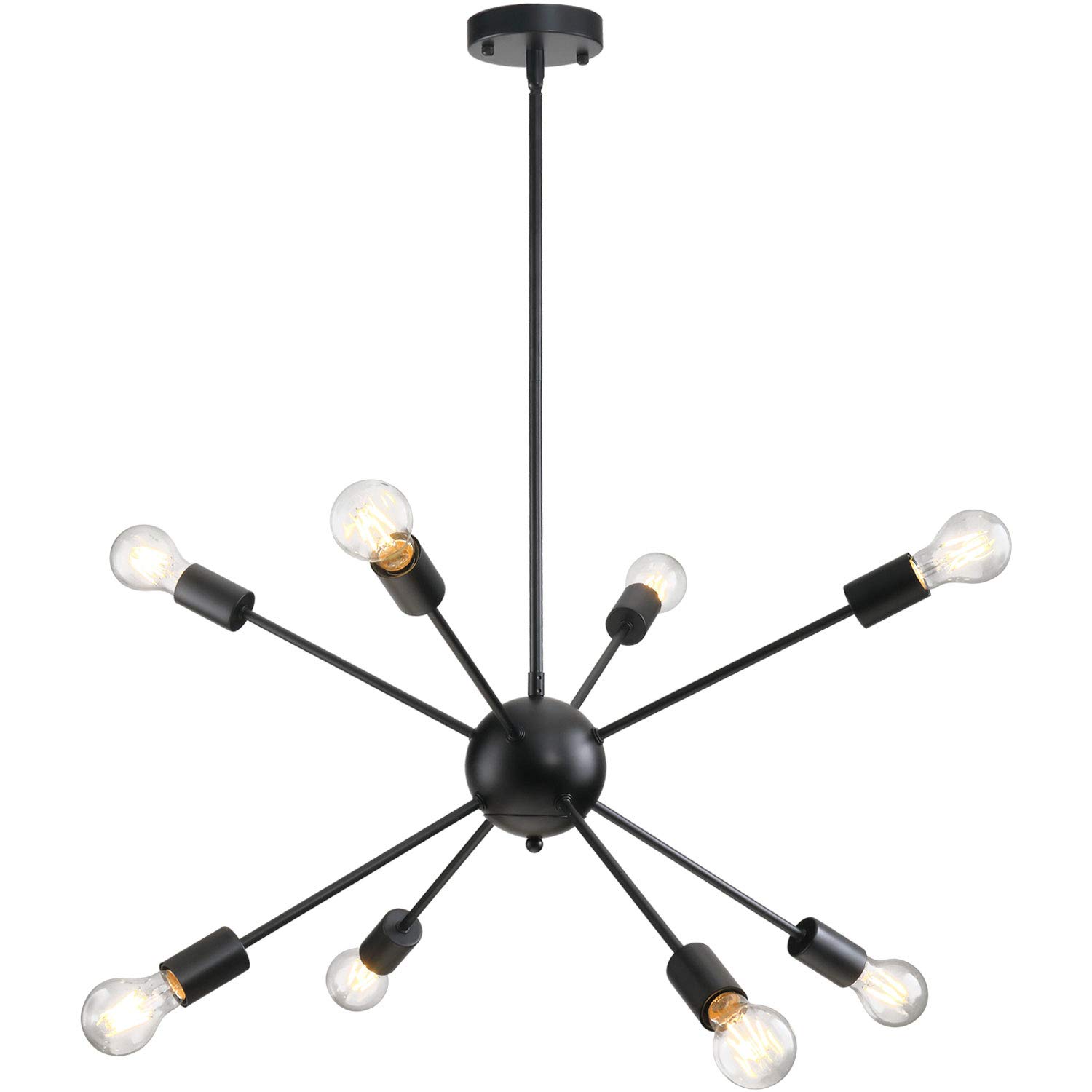 Buy 8 Lights Sputnik Chandelier Matte Black Mid Century Modern Sputnik
