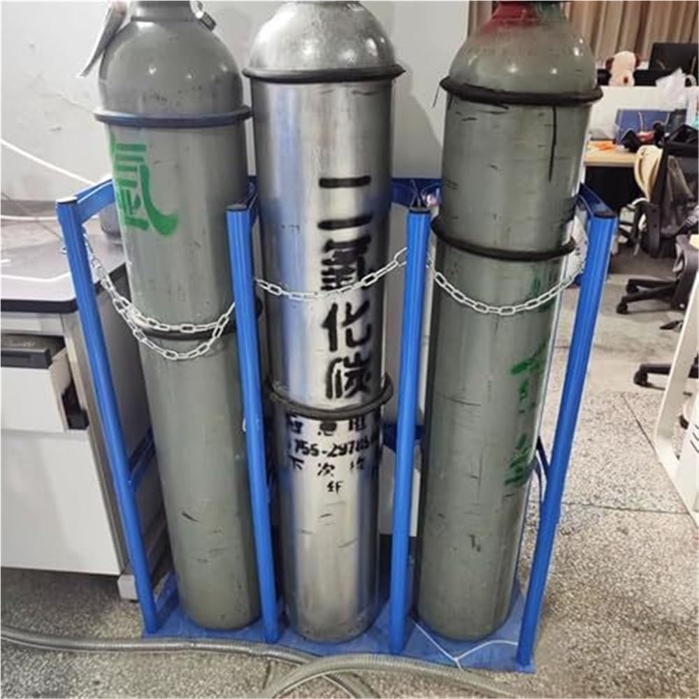 Estante de almacenamiento de botellas de acetileno y oxígeno antivuelco, soporte fijo de 40 L, estante de seguridad con canal en U, montaje en suelo para la escuela