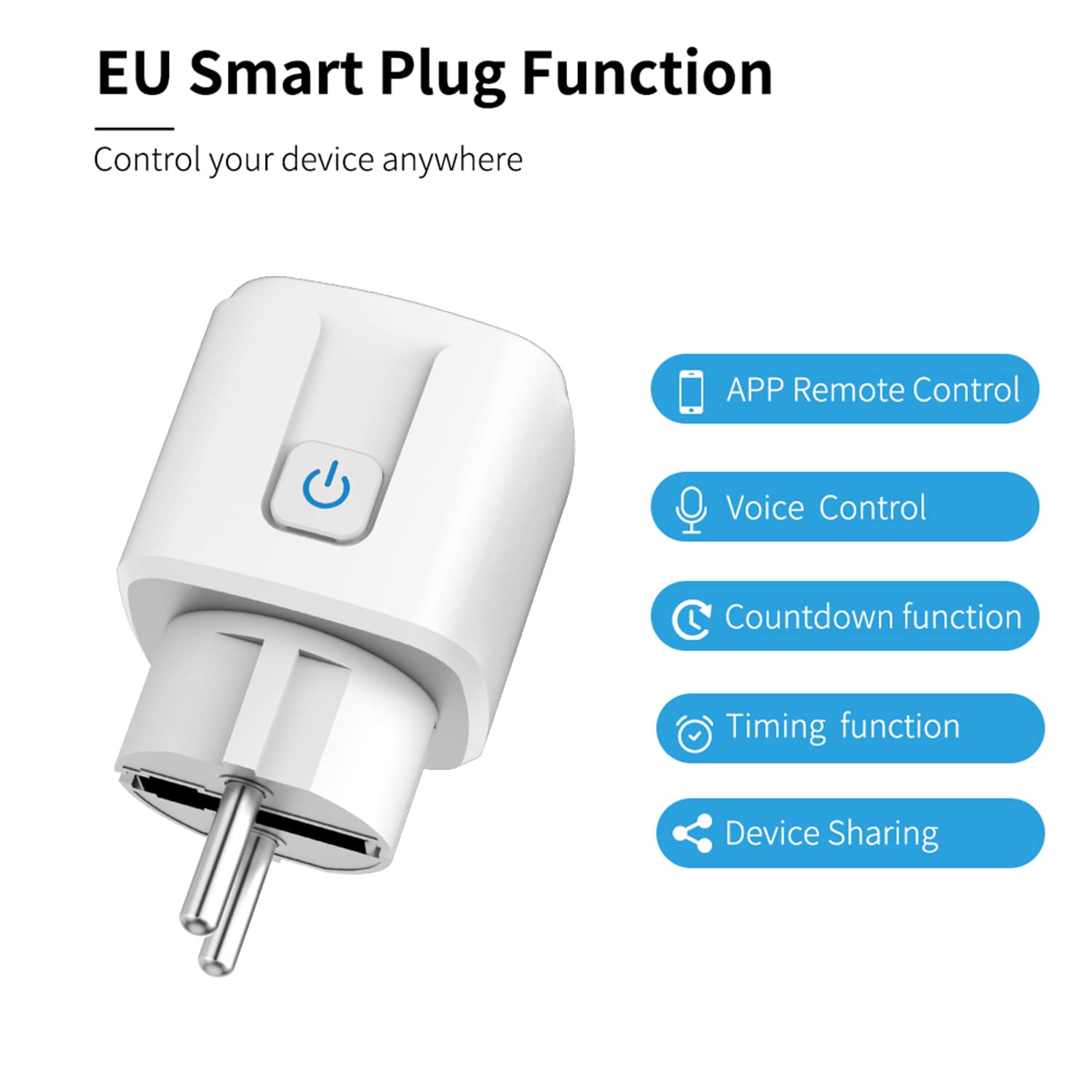 Smart Plug Wifi Steckdose:16A Wifi Plugs mit Timer und Countdown-Funktion,App-Fernbedienung, kein Hub erforderlich, Energiemonitor Smart Socket Switch Funktioniert mit Alexa (Wi-fi,4-pack)