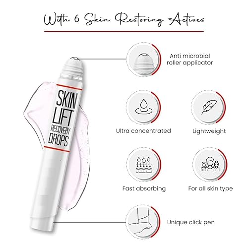 Miniatura 5 de Levanta gotas de recuperación para reducir las líneas finas y las arrugas, eficaz en cuello, mandíbula, barbilla, frente y líneas de sonrisa, todo