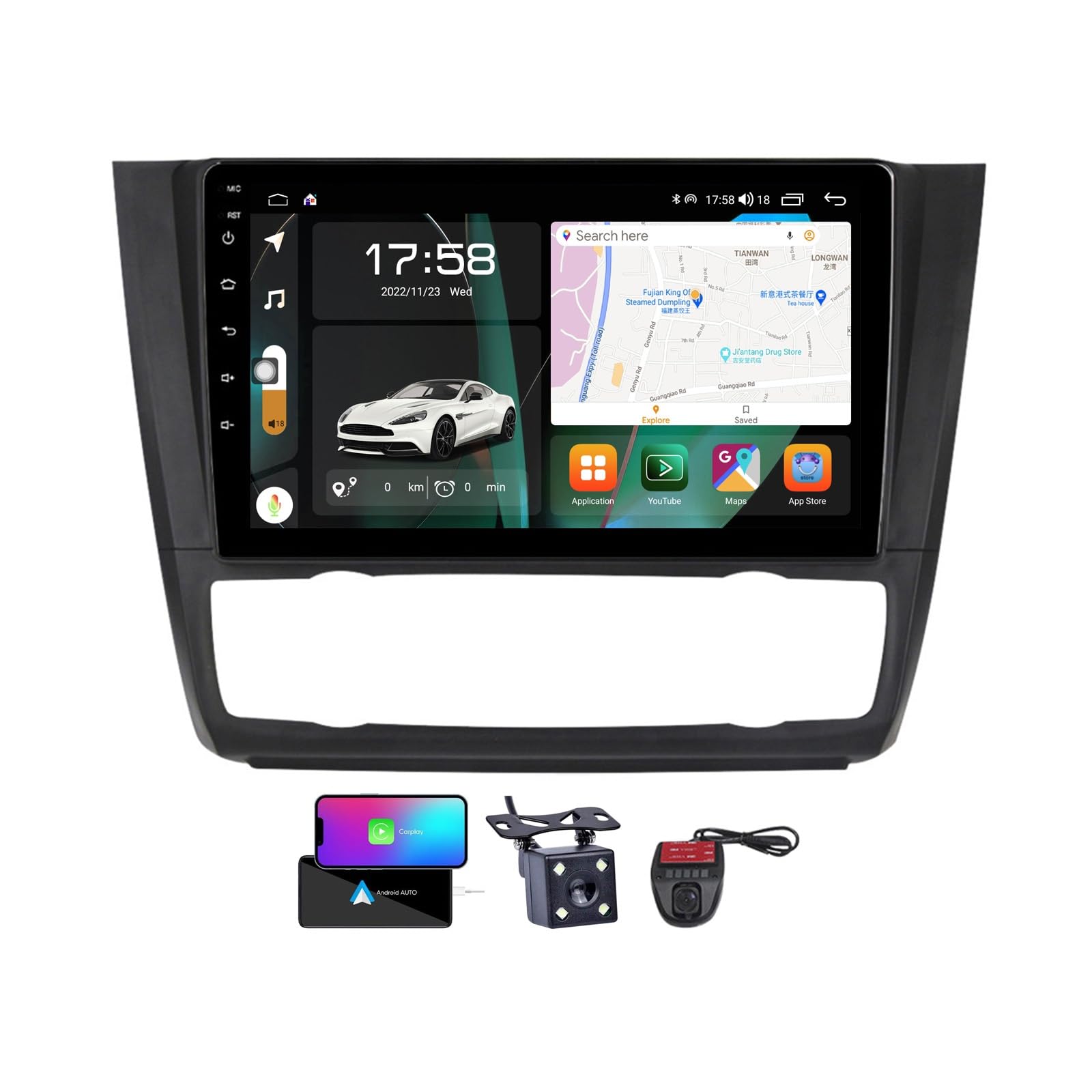 Autoradio Android 13 BMW E82 pour remplacer le vieux système radio d'origine