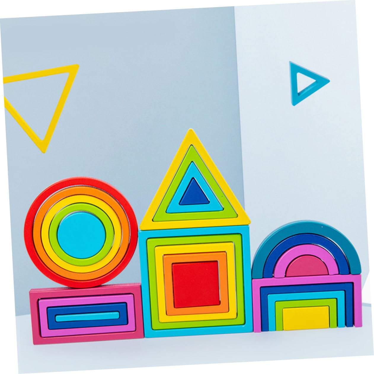 ORFOFE Juguetes Educativos de Construcción para Bloques de Colores Grandes Cognitivo de para Bebés y Pequeños Desarrollo Motriz y Creatividad Seguro y Duradero para Aprendizaje Temprano