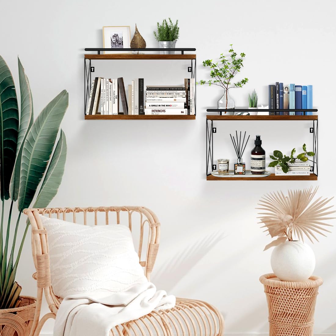 Wandplank set van 3 U-vormige zwevende plank creatieve lounge kubus