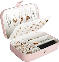 DIOXIT Jewellery Box, Women's Travel Jewellery Case, PU Leather Jewellery Storage, Small Jewellery Box, for Rings, Earrings, Necklace -1pc