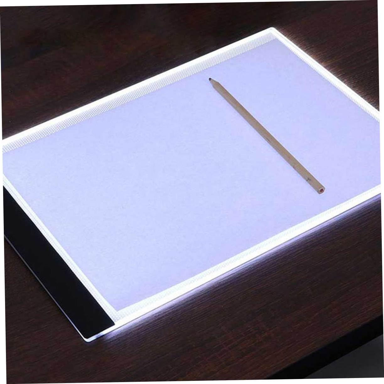 Tavola Luminosa LED A4 Bianca in Acrilico, Copia Disegno | Cavo USB Incluso, Uso Professionale e Pratica Pittorica, Formato Sottile Facile da Portare e Riporre