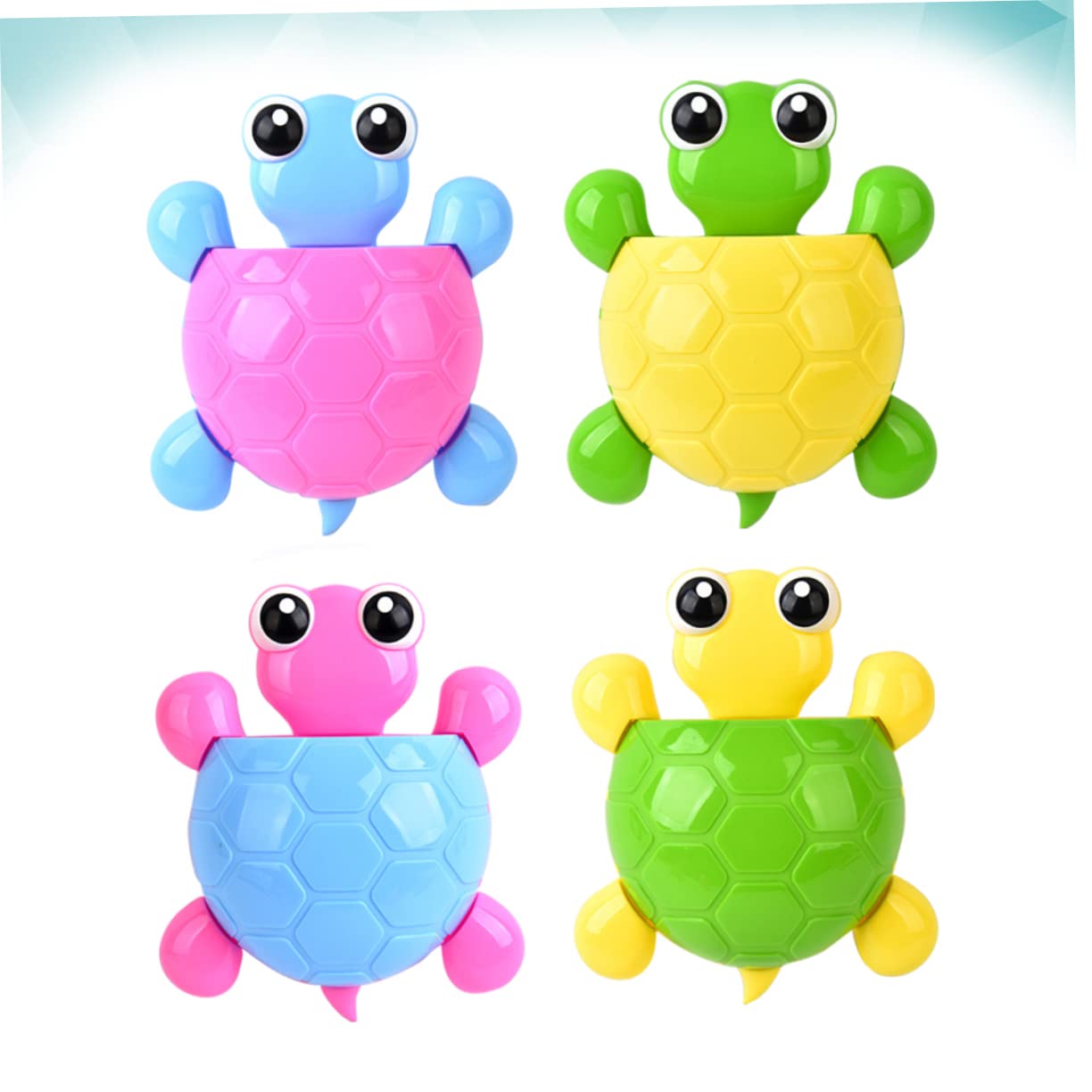 Portacepillos de Dientes Ventosa 4 Piezas PP y PVC Tortuga