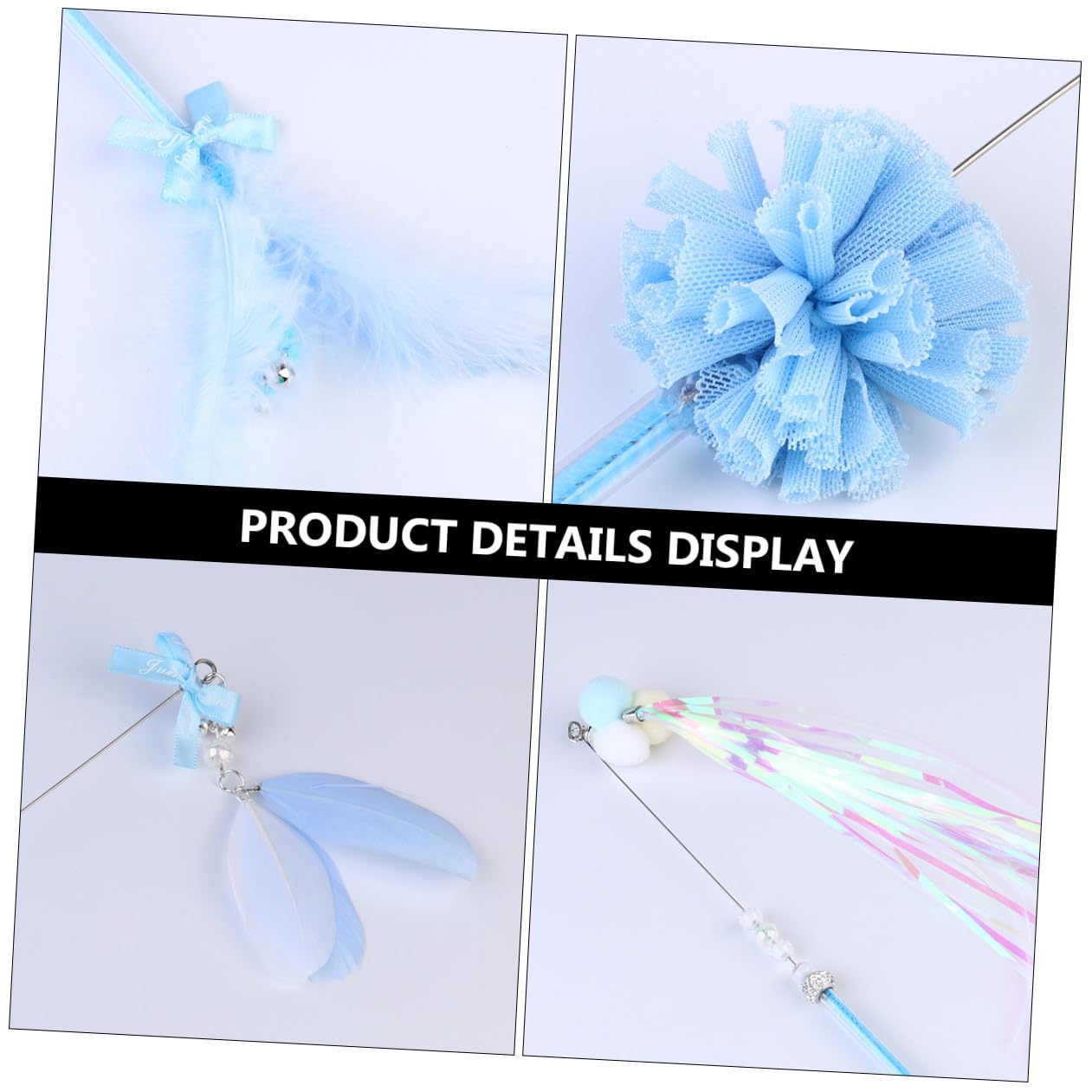 Toddmomy 9pièces Jouet Interactif pour Chat Baguette à Plumes Et Clochettes Accessoires Amusants pour Chats De Teasers
