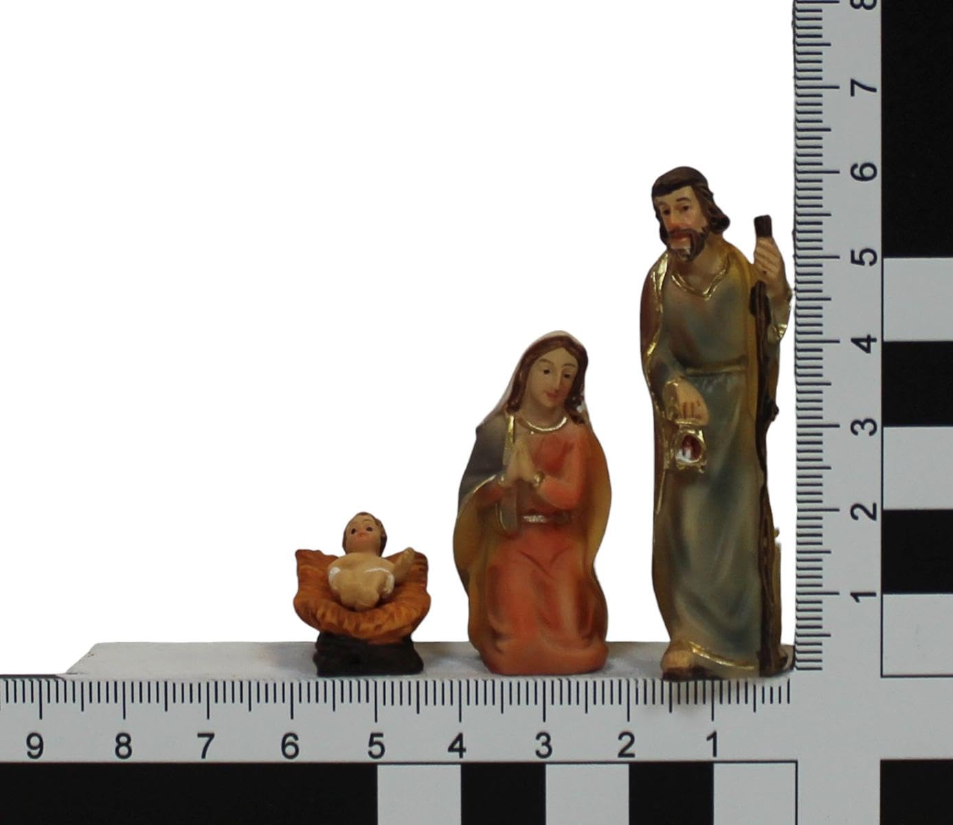 ZICOM Krippenfiguren Krippenset Miniaturenset 11-teilig Höhe 6cm handbemalt Polyresin, Modellbau Puppenhaus