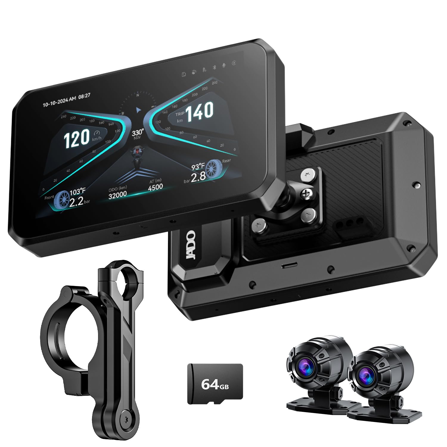 Amazon.co.jp: JADO バイク用ドライブレコーダー CarPlay/Android Auto