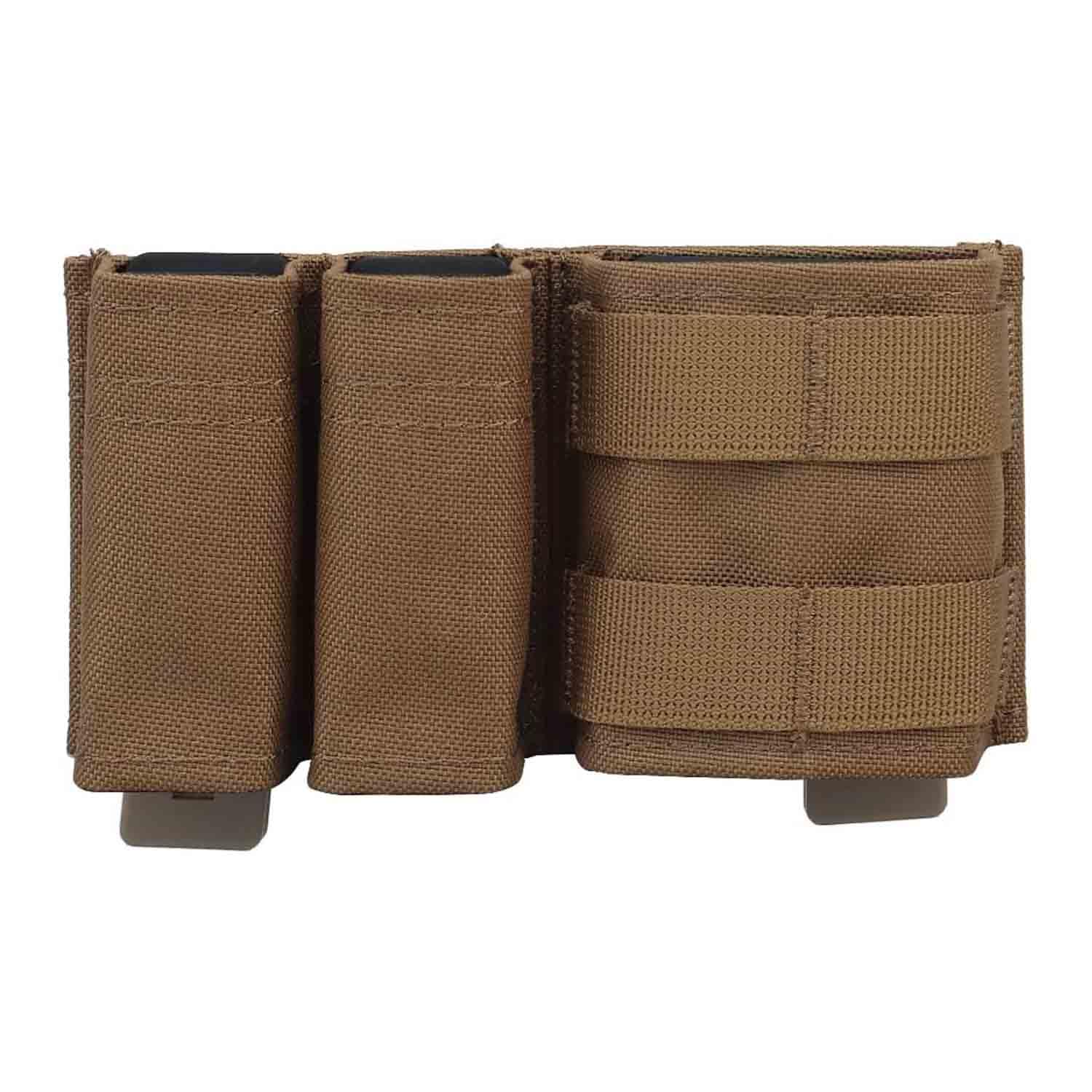 Tactical 9mm MOLLE Magazine Pouch 5.56 Mag Pouch Double Set Tactical Placard with Quick Release Insert for Chest Rig Vest