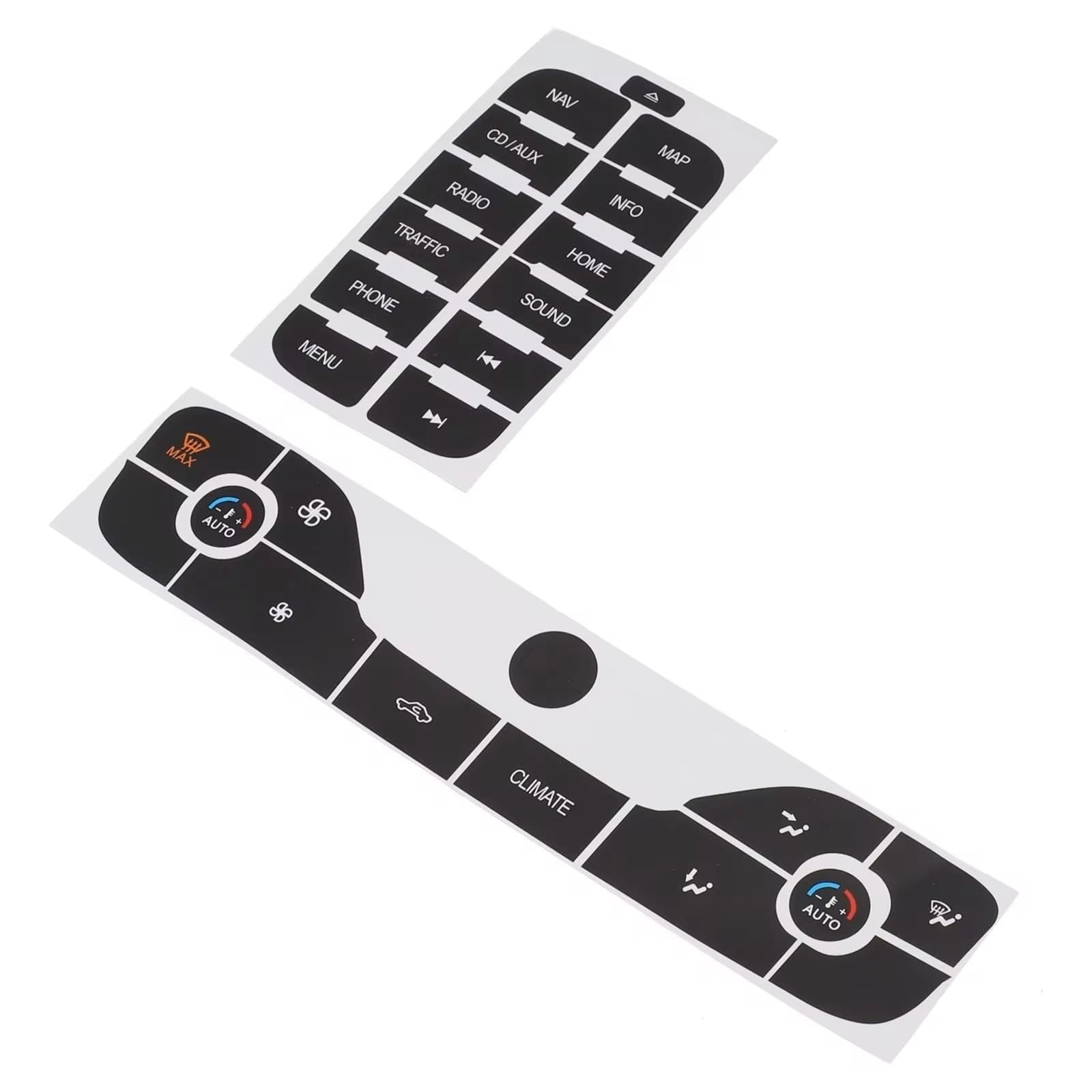 Button Repair Sticker Compatible with for S-Max 2011 Car for Radio Air Condition Buttons Stickers Buttons Repair Decals Interior Accessories